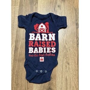 Case IH Shirt Infant Newborn Blue Red White Barn Raised Babies are the best